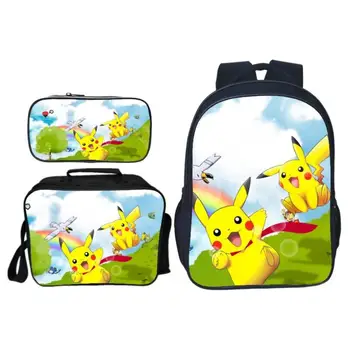 3pcs/set Hot Cute Cartoon Printing Pikachu Children Backpacks Kids Baby School Bags Pokemon Girls Suit Schoolbag Boys Bookbag
3pcs/set Hot Cute Cartoon Printing Pikachu Children Backpacks Kids Baby School Bags Pokemon Girls Suit Schoolbag Boys Bookbag