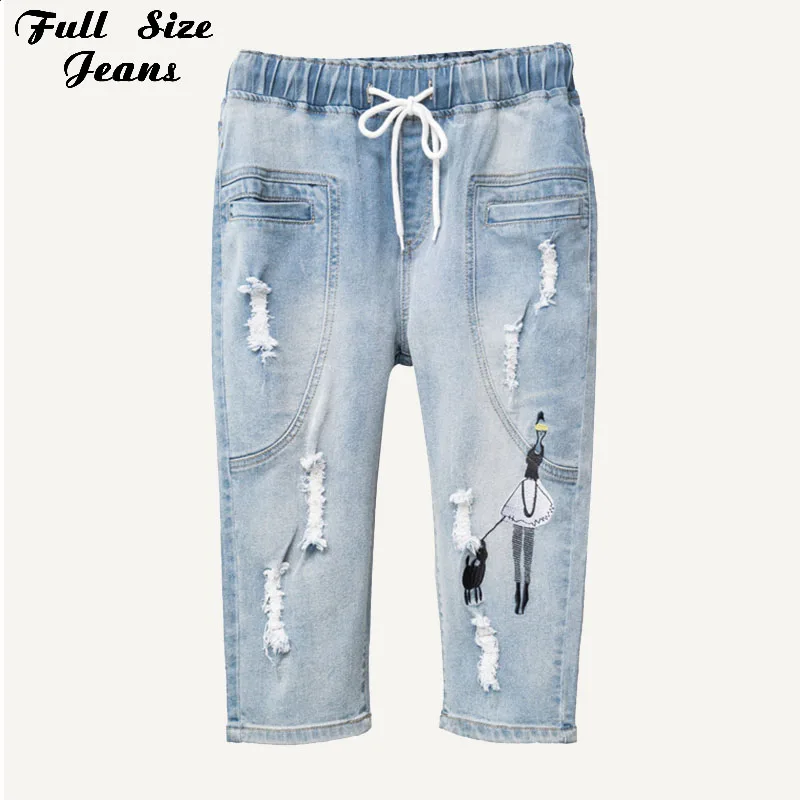 Summer Plus Size Cartoon Embroidery Bermuda Denim Shorts 4XL 5XL Feminino Washed Ripped Capris Jean Femme Ripped Short Jeans
Summer Plus Size Cartoon Embroidery Bermuda Denim Shorts 4XL 5XL Feminino Washed Ripped Capris Jean Femme Ripped Short Jeans