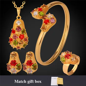 Gold Color Jewelry Set For Women Pendant Necklace Bracelet Ring Earrings Trendy Austrian Crystal Jewelry Sets PEHR1197
Gold Color Jewelry Set For Women Pendant Necklace Bracelet Ring Earrings Trendy Austrian Crystal Jewelry Sets PEHR1197