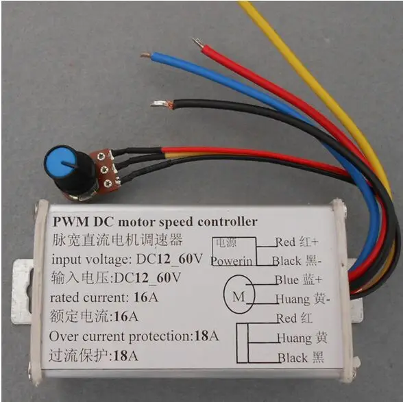 Aluminium Alloy 16A PWM DC 10V 24V 36V 48V 60V 900W Positive Negative Reverse Stepless Motor Speed Voltage Regulator Controller
Aluminium Alloy 16A PWM DC 10V 24V 36V 48V 60V 900W Positive Negative Reverse Stepless Motor Speed Voltage Regulator Controller