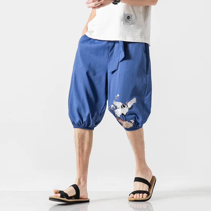 Mr.nut Chinese style men's crane embroidery tie casual five-point pants tide male large size loose shorts
Mr.nut Chinese style men's crane embroidery tie casual five-point pants tide male large size loose shorts