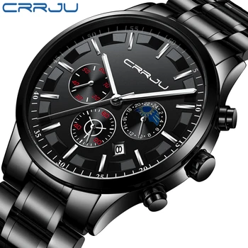 Mens watch luxury Quartz casual men watch CRRJU top brand male watches Wristwatch Waterproof men’s sport clock Relogio Masculino 
Mens watch luxury Quartz casual men watch CRRJU top brand male watches Wristwatch Waterproof men’s sport clock Relogio Masculino