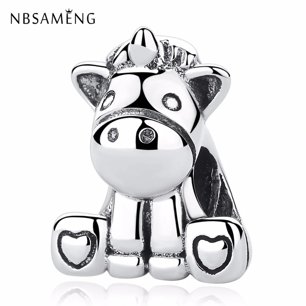 NBSAMENG 100% 925 Sterling Silver Bead Sweet Bruno the Unicorn Charm Beads Fit Original Pandora Bracelets & Bangle DIY Jewelly
NBSAMENG 100% 925 Sterling Silver Bead Sweet Bruno the Unicorn Charm Beads Fit Original Pandora Bracelets & Bangle DIY Jewelly