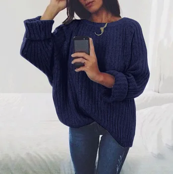 Europe and the United States loose large size sweater women's explosions solid color large round neck long sleeve pullover 66831
Europe and the United States loose large size sweater women's explosions solid color large round neck long sleeve pullover 66831