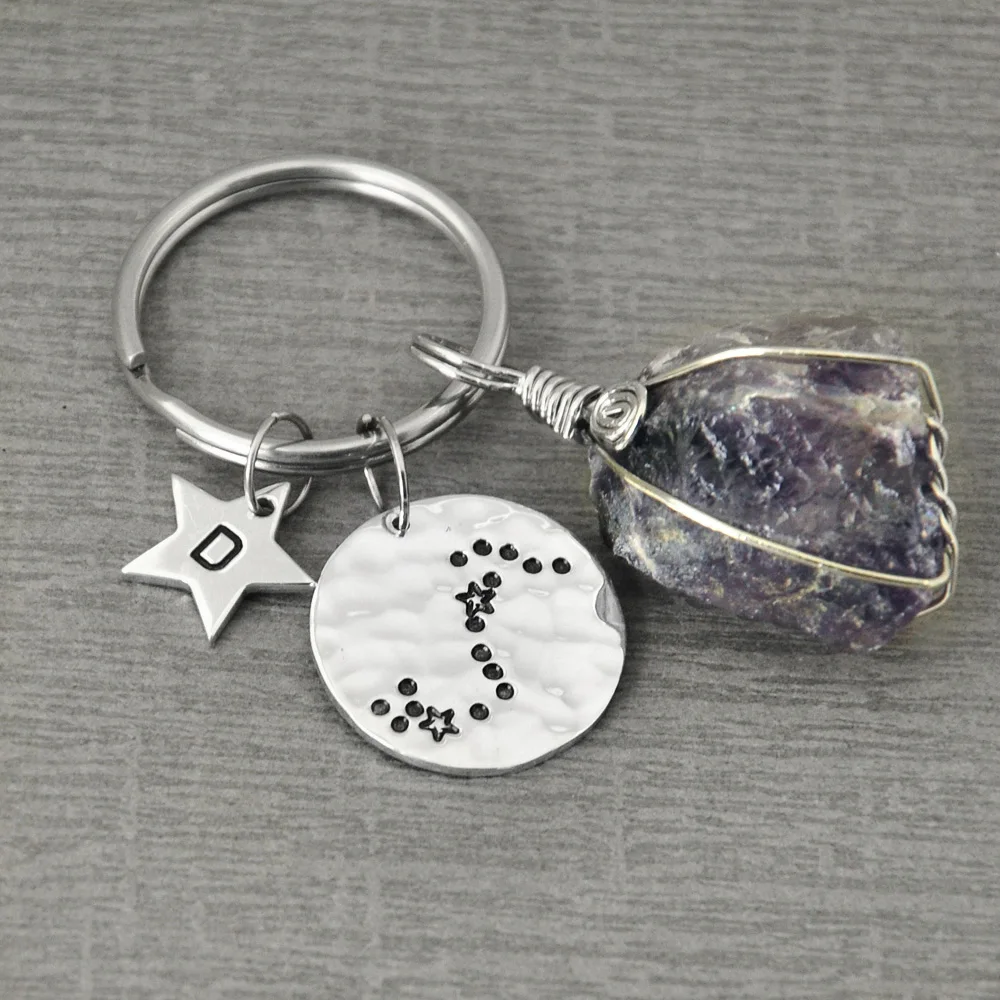 Personalized Scorpio Key Chain, Zodiac Sign Jewelry, Scorpio Key Rings, Zodiac Constellation KeyChain, Hammered Key Chain
Personalized Scorpio Key Chain, Zodiac Sign Jewelry, Scorpio Key Rings, Zodiac Constellation KeyChain, Hammered Key Chain
