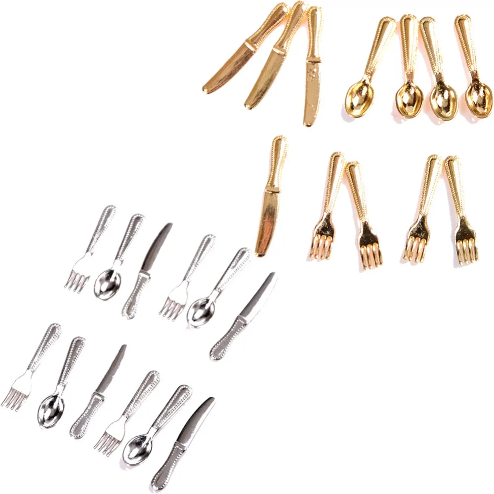 12PCS/set Mini Vintage Dollhouse Miniatures Tableware Cutlery Gold Silver Knife Fork Spoon Childrens Toy Doll House Decor
12PCS/set Mini Vintage Dollhouse Miniatures Tableware Cutlery Gold Silver Knife Fork Spoon Childrens Toy Doll House Decor