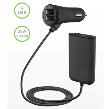 4 Ports FAST 3.0+2.4A+3.1A USB Car Charger Universal USB Fast Adapter with 5.6ft Extension Cord Cable for MPV Car Phone
4 Ports FAST 3.0+2.4A+3.1A USB Car Charger Universal USB Fast Adapter with 5.6ft Extension Cord Cable for MPV Car Phone
