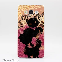2006CA Le Chat Noir Transparent Hard Cover Case for Galaxy A3 A5 A7 A8 Note 2 3 4 5 J5 J7 Grand 2 & Prime
