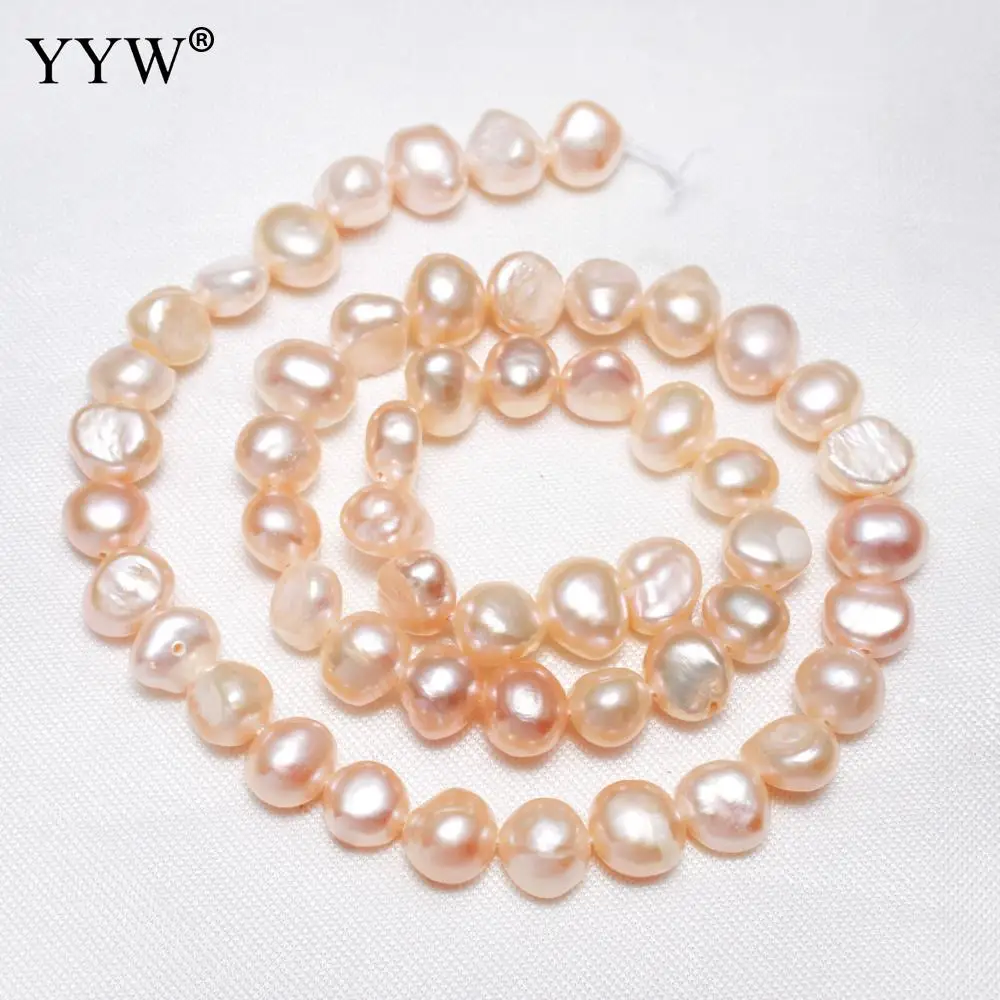 

YYW Cultured Baroque Freshwater Pearl Beads Nuggets natural pink 7-8mm Approx 0.8mm Sold Per Approx 15.3 Inch Strand DIY Jewelry