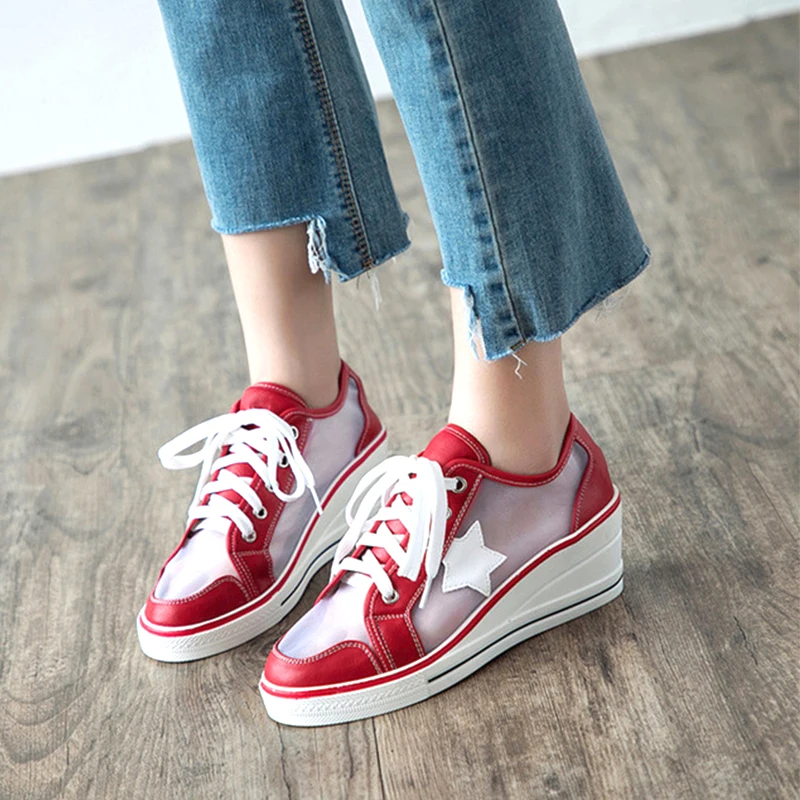 Dropshipping 2019 Women Wedges Sneakers Shoes High Heels Casual Shoes Female Height Increasing Platform Breathable Mesh XYZ106
Dropshipping 2019 Women Wedges Sneakers Shoes High Heels Casual Shoes Female Height Increasing Platform Breathable Mesh XYZ106