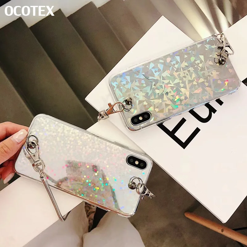 OCOTEX Gradient Laser Soft Phone Case With Long Strap Chain Necklace For iPhone 6 6s 7 8 Plus X XS Max XR Glitter Bling Cover
OCOTEX Gradient Laser Soft Phone Case With Long Strap Chain Necklace For iPhone 6 6s 7 8 Plus X XS Max XR Glitter Bling Cover