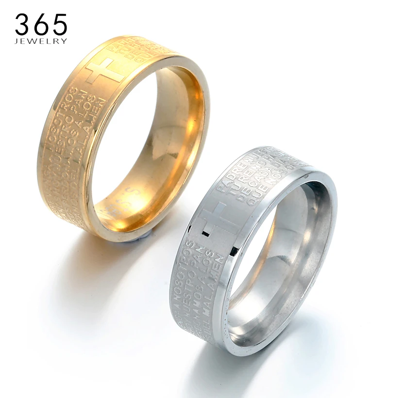 New Arrival Cross Stainless Steel Prayer Finger Rings Never Fade Jesus Bible Letter Lord Prayer Cross Rings Belief
New Arrival Cross Stainless Steel Prayer Finger Rings Never Fade Jesus Bible Letter Lord Prayer Cross Rings Belief