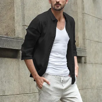 2019 Plus Size Men's Baggy Linen Blend Solid Color Three Quarter Sleeve Turn-down Collar Shirts camisa masculina camisas hombre
2019 Plus Size Men's Baggy Linen Blend Solid Color Three Quarter Sleeve Turn-down Collar Shirts camisa masculina camisas hombre
