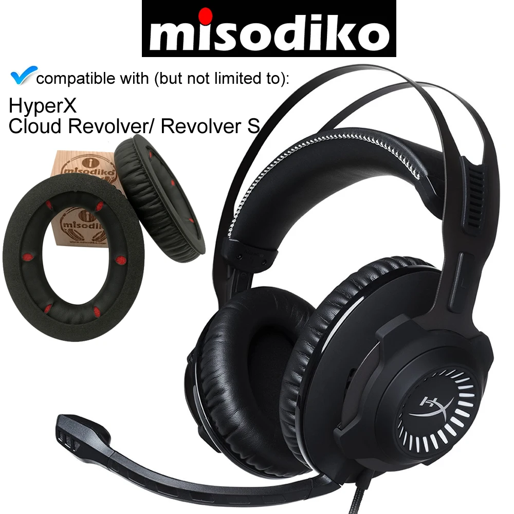 Запасные амбушюры misodiko для игровой гарнитуры HyperX Cloud Revolver/ Revolver S ремонтные с