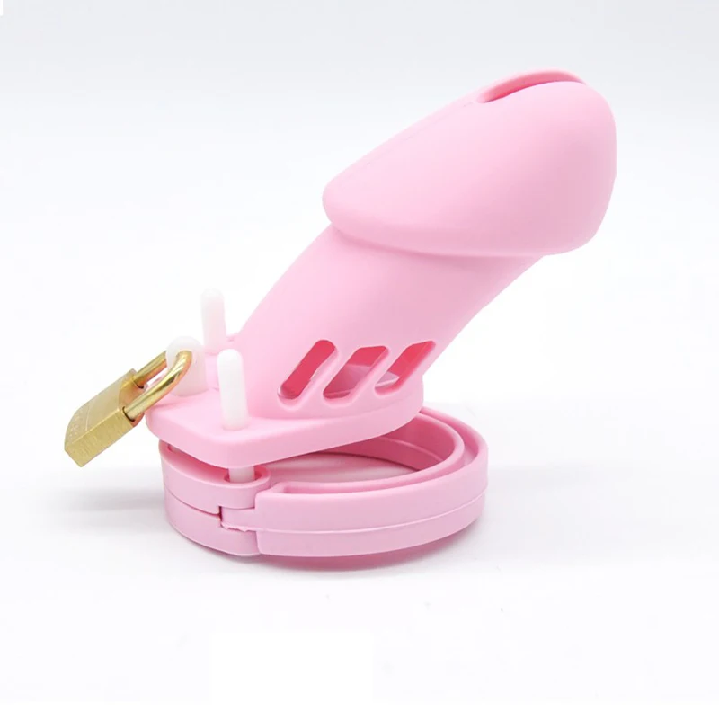Soft Medical Silicone Male Chastity Device Penis Ring,Cock Cages,Virginity Chastity Lock Belt,Cock Ring With 3 Locking Rings O2
