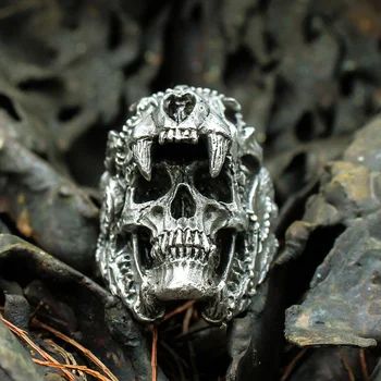 Cool Mens Boys 316L Stainless Steel Biker Rings Vintage Indian Jaguar Warrior Skull Punk Jewelry Gift for Him 
Cool Mens Boys 316L Stainless Steel Biker Rings Vintage Indian Jaguar Warrior Skull Punk Jewelry Gift for Him