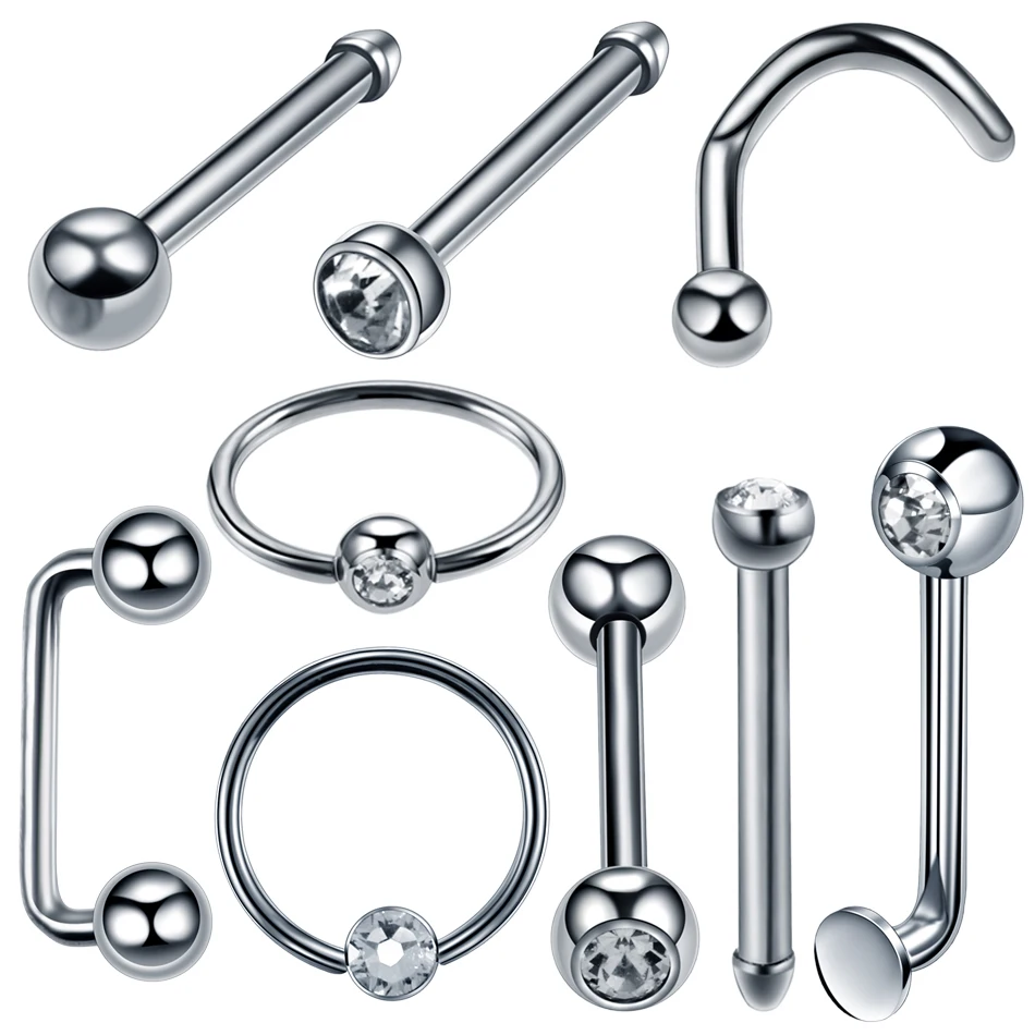 1PC 100% G23 Titanium Fahsion Styles Silver Nose Bone Stud Piercing Captive Bead Rings Ear Tragus Cartilage For Unisex Jewelry
1PC 100% G23 Titanium Fahsion Styles Silver Nose Bone Stud Piercing Captive Bead Rings Ear Tragus Cartilage For Unisex Jewelry