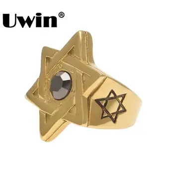 Uwin Gold Color Star of David Ring With Clear Gallstone Hematite Stainless Steel Hexagram Mens Religion Israel Rings Jewelry
Uwin Gold Color Star of David Ring With Clear Gallstone Hematite Stainless Steel Hexagram Mens Religion Israel Rings Jewelry