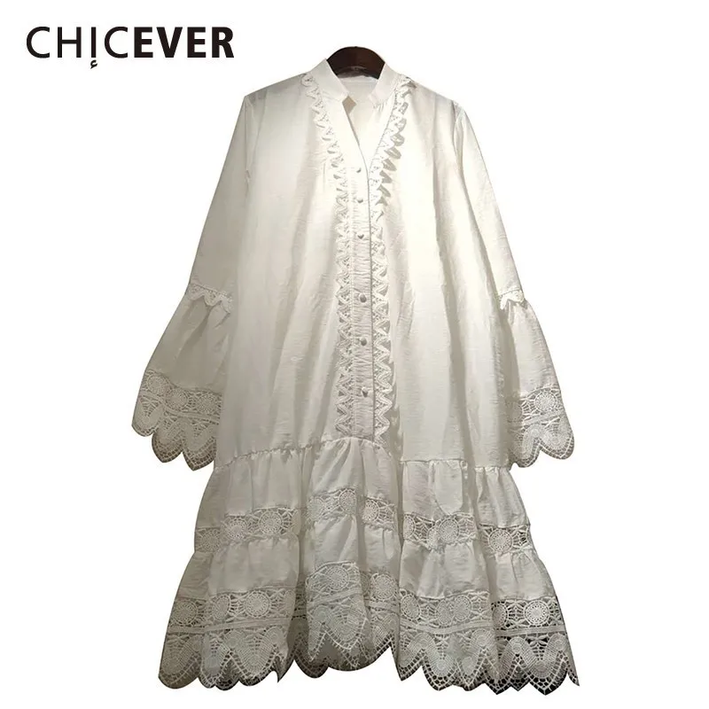 CHICEVER Summer Casual Solid Hollow Out Print Dress For Women Lapel Flare Sleeve Button Loose Mini A-line The Dresses 2019 New
CHICEVER Summer Casual Solid Hollow Out Print Dress For Women Lapel Flare Sleeve Button Loose Mini A-line The Dresses 2019 New