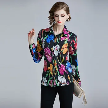European 2019 spring brand new floral print Shirts Women's elegant flim fit long sleeves Shirts A094
European 2019 spring brand new floral print Shirts Women's elegant flim fit long sleeves Shirts A094
