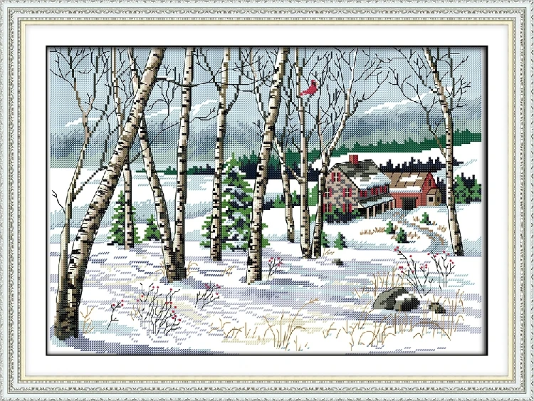Needlework,11ct/14ct DMC color Cross stitch,Sets For Embroidery kits,Snow Winter Village Patterns Cross-Stitch kits home decor
Needlework,11ct/14ct DMC color Cross stitch,Sets For Embroidery kits,Snow Winter Village Patterns Cross-Stitch kits home decor