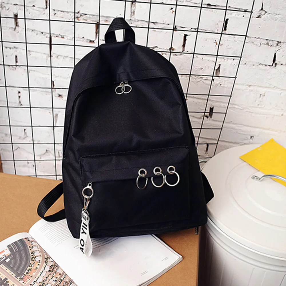 Women's Solid Backpack Ladies Fashion Ring Decoration Shoulder Bookbags Female Satchel Travel Backpack Mochila Feminina #NG
Women's Solid Backpack Ladies Fashion Ring Decoration Shoulder Bookbags Female Satchel Travel Backpack Mochila Feminina #NG