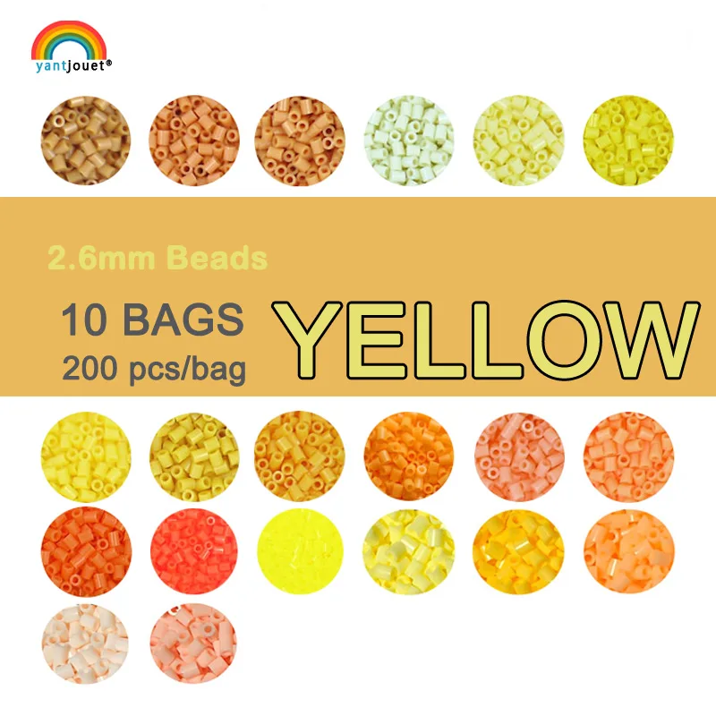Yantjouet 2.6mm Yellow Beads 200 pcs/Bag 10 bag/Set for Kid Hama Bead Perler Diy Puzzles High Quality Handmade Gift children Toy
Yantjouet 2.6mm Yellow Beads 200 pcs/Bag 10 bag/Set for Kid Hama Bead Perler Diy Puzzles High Quality Handmade Gift children Toy
