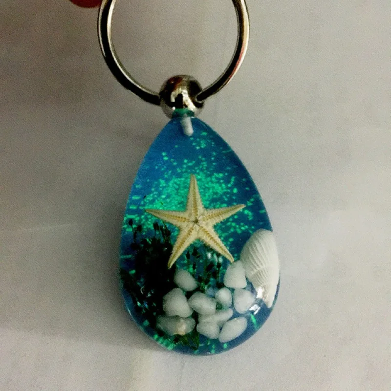 Luminous Crystal Starfish Keychain
