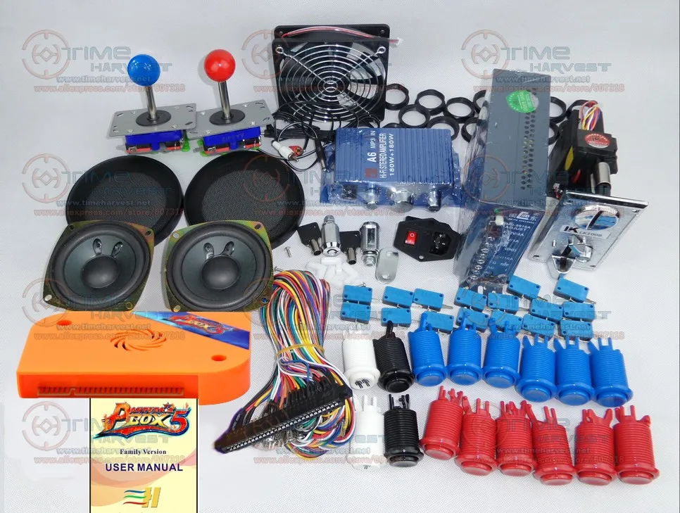 Arcade parts Bundles kit with Pandora Box 5 upgrade version VGA & HDMI output American Style Joystick Button Coin mech Fan Net
Arcade parts Bundles kit with Pandora Box 5 upgrade version VGA & HDMI output American Style Joystick Button Coin mech Fan Net