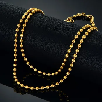 4MM Gold Bead Chain Necklace 54CM Womens/Mens Necklaces Chains Gold Color Vintage Jewelry collier or
4MM Gold Bead Chain Necklace 54CM Womens/Mens Necklaces Chains Gold Color Vintage Jewelry collier or