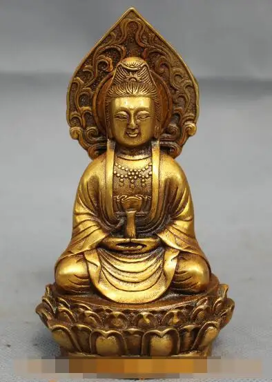 S4156 Chinese Bronze Gilt Buddhism Pot Lotus Kwan-yin GuanYin Buddha Goddess Statue
S4156 Chinese Bronze Gilt Buddhism Pot Lotus Kwan-yin GuanYin Buddha Goddess Statue