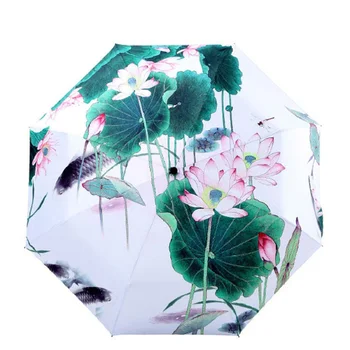 Three Folding Art Ink Painting Umbrella Women Sunny Waterproof Umbrellas Parasol Chinese Style Loyus Ink Painting Umbrellas
Three Folding Art Ink Painting Umbrella Women Sunny Waterproof Umbrellas Parasol Chinese Style Loyus Ink Painting Umbrellas