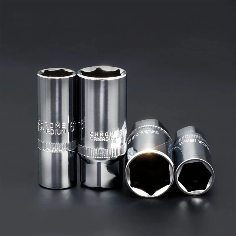 1/2" 3/8" Spark Plug Sleeve Lengthened Hexagon Socket Head Wrench Fittings Automotive Screw Spanner Tool Accessories Repair Tool
1/2" 3/8" Spark Plug Sleeve Lengthened Hexagon Socket Head Wrench Fittings Automotive Screw Spanner Tool Accessories Repair Tool
