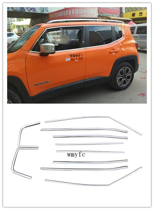 10Pcs Chrome Stainless Steel Door Window Sill Belt Trims Molding Strip Car Styling Fit For Jeep Renegade 2015 2016
10Pcs Chrome Stainless Steel Door Window Sill Belt Trims Molding Strip Car Styling Fit For Jeep Renegade 2015 2016
