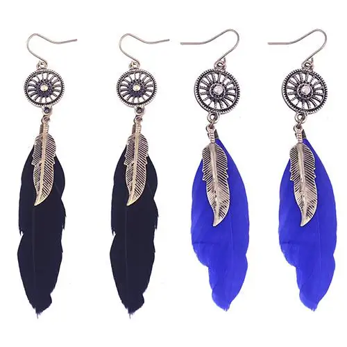 Women's Vintage Hollow Wheel Feather Pendant Eardrop Dangle Earrings Jewelry Statement Long Earring Jewelry Gift
Women's Vintage Hollow Wheel Feather Pendant Eardrop Dangle Earrings Jewelry Statement Long Earring Jewelry Gift