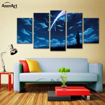 Anime Spray Painting 5 Panel Canvas painting Japan Your Name Anime Movie Modern Poster Print Framed Wall art Picture Home Decor
Anime Spray Painting 5 Panel Canvas painting Japan Your Name Anime Movie Modern Poster Print Framed Wall art Picture Home Decor