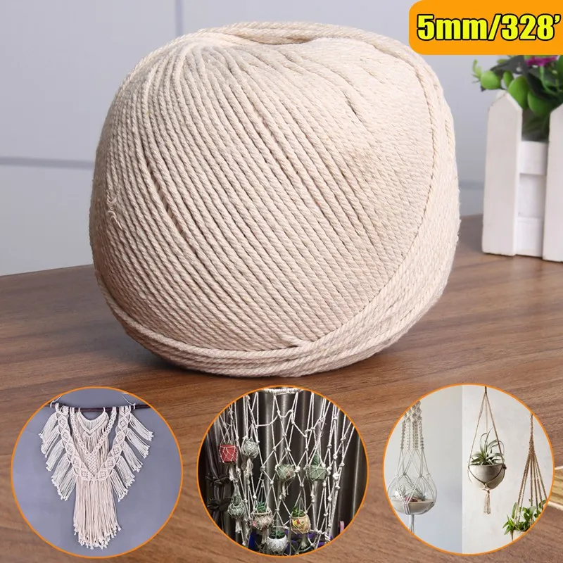 KiWarm 1Pcs 5mm/100M Natural Beige Cotton Twisted Cord Handmade Jute Bundle Rope Home Decor Crafts Cotton Craft Rope DIY Arts
KiWarm 1Pcs 5mm/100M Natural Beige Cotton Twisted Cord Handmade Jute Bundle Rope Home Decor Crafts Cotton Craft Rope DIY Arts