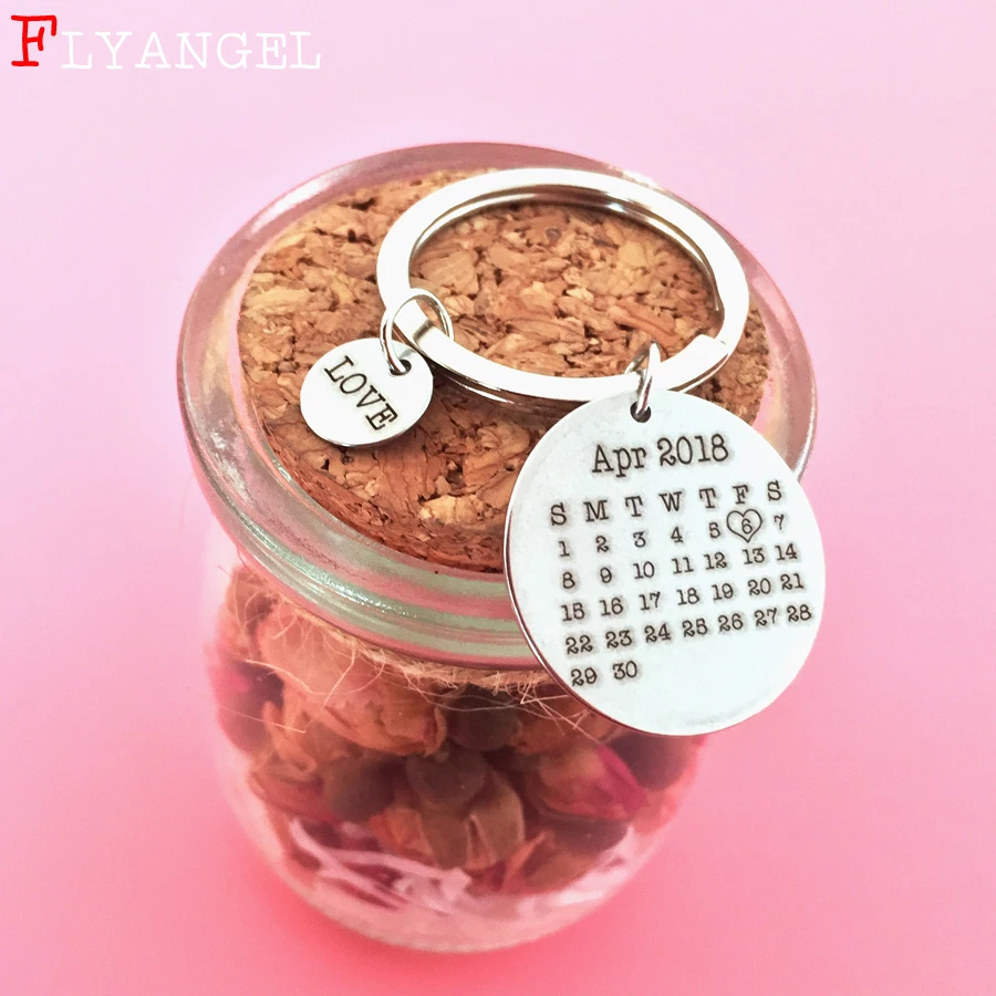 Customized Hand Stamped Calendar Keychain,Personalized Keyring, Custom Date Key Chains For Couples Valentines Mother's Day Gifts
Customized Hand Stamped Calendar Keychain,Personalized Keyring, Custom Date Key Chains For Couples Valentines Mother's Day Gifts