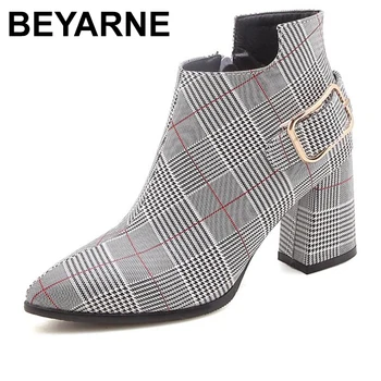 BEYARNE2019 Large Size Women Boots Fashion Plaid Pointed Toe High Heels Women's Shoes Sexy Autumn Winter Ankle Boots female E024
BEYARNE2019 Large Size Women Boots Fashion Plaid Pointed Toe High Heels Women's Shoes Sexy Autumn Winter Ankle Boots female E024