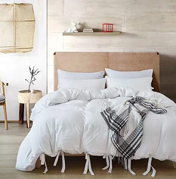New white bedding set cotton butterfly tie duvet cover pillowcase solid color bed set home bedroom hotel soft and comfortable
New white bedding set cotton butterfly tie duvet cover pillowcase solid color bed set home bedroom hotel soft and comfortable