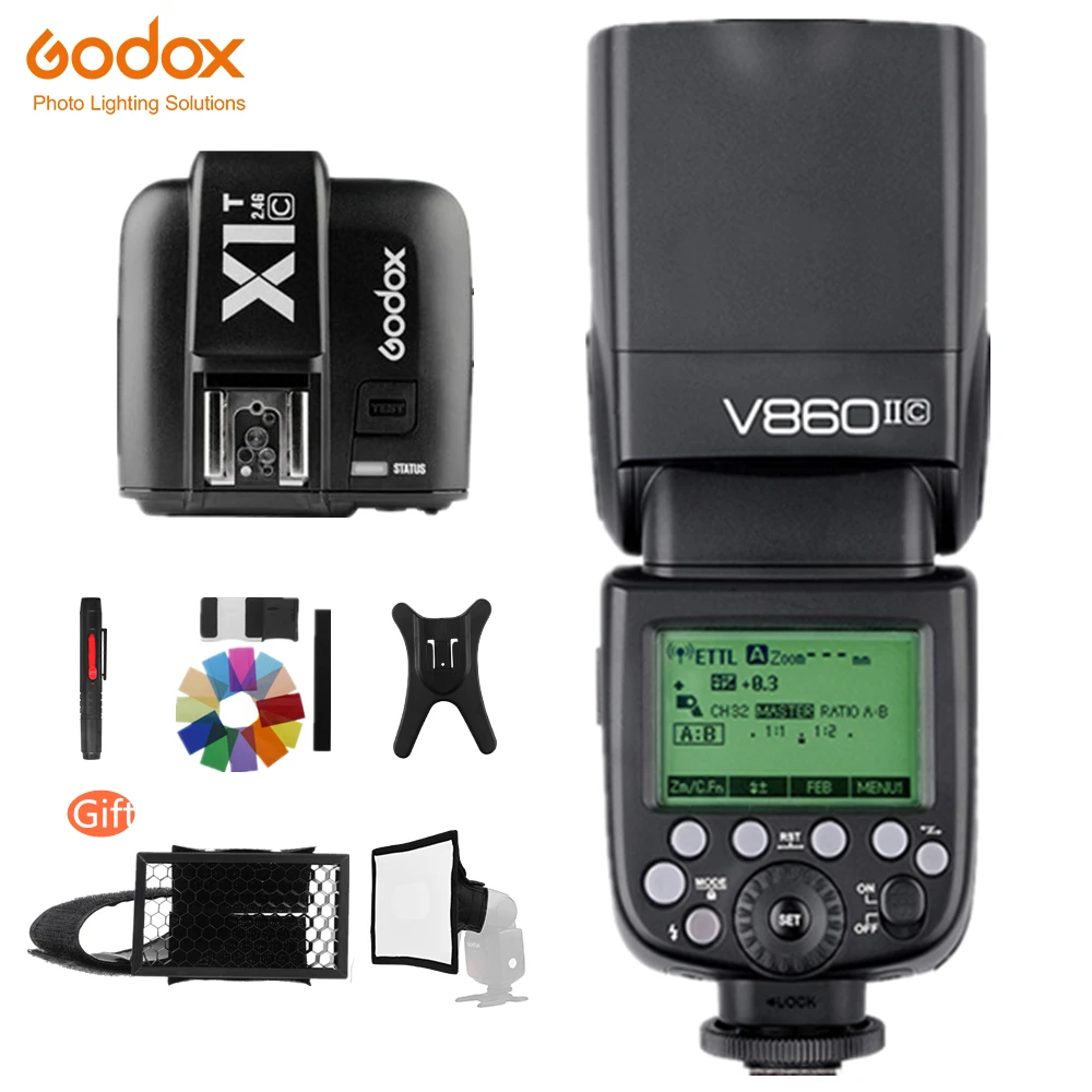 Godox VING V860II Lithium battery Flash GN60 HSS 1/8000s TTL Speedlite Flash +X1T Trigger For Canon Nikon Sony Olympus Fujifilm
Godox VING V860II Lithium battery Flash GN60 HSS 1/8000s TTL Speedlite Flash +X1T Trigger For Canon Nikon Sony Olympus Fujifilm