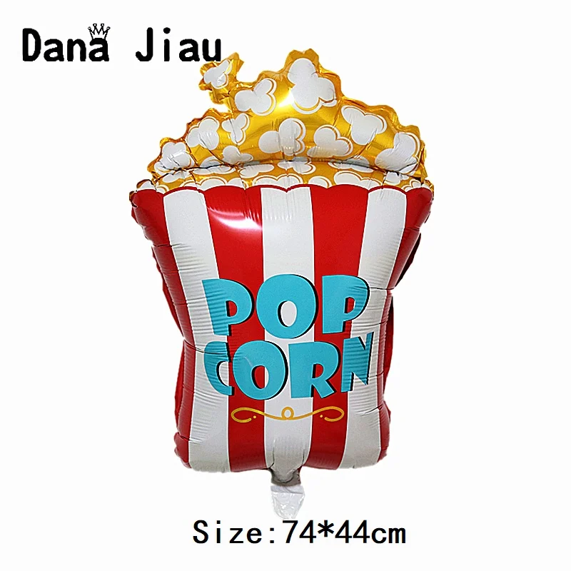 

High-quality Popcorn foil balloon gold birthday party decoration cake donut Pizza ballon cartoon hamburger kids gift toy inflate