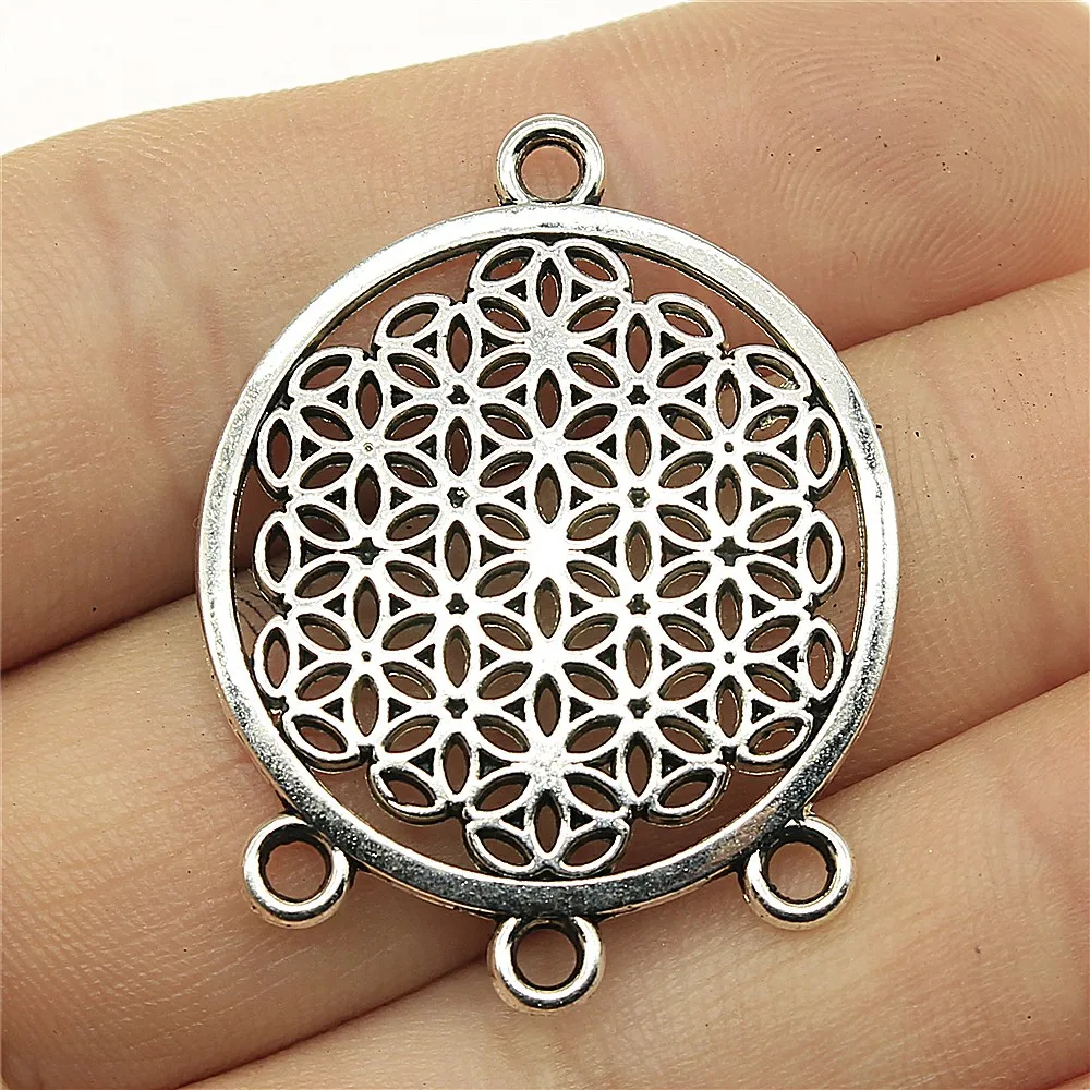 The Seed Of Life Earring Connector Charms Diy Metal Alloy Jewelry Findings Antique Silver 1.5x1.1 inch (38x29mm) 10pcs/lot
The Seed Of Life Earring Connector Charms Diy Metal Alloy Jewelry Findings Antique Silver 1.5x1.1 inch (38x29mm) 10pcs/lot