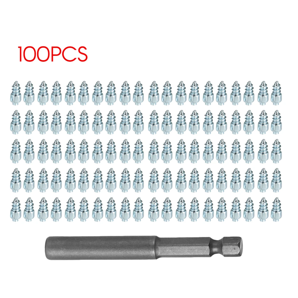 100Pcs 15mm Auto Coche Rueda Neumáticos Stud Tornillos picos de neumáticos de Nieve Antideslizante