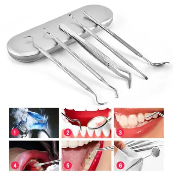 6 Pcs Stainless Steel Dental Tools Dental Hygiene Kit Calculus Tartar Plaque Remover Tooth Cleaner Oral Care Prepared Tools 40P
6 Pcs Stainless Steel Dental Tools Dental Hygiene Kit Calculus Tartar Plaque Remover Tooth Cleaner Oral Care Prepared Tools 40P