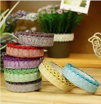 1pcs/lot New shining lace fabric tape tinselled stick tape stationery Office Adhesive Tape
1pcs/lot New shining lace fabric tape tinselled stick tape stationery Office Adhesive Tape