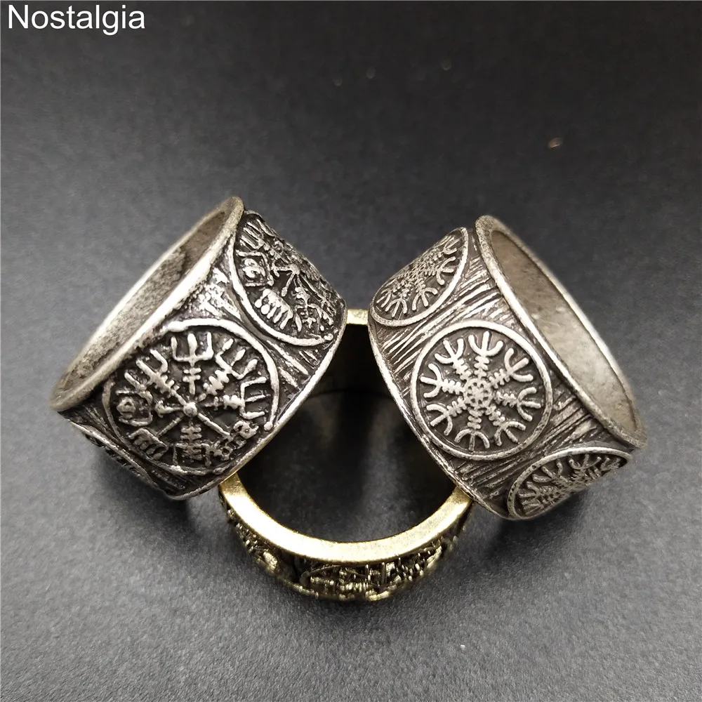 Nostalgia Viking Vegvisir Compass Aegishjalmur Helm Of Awe Scandinavian Amulet Runes Jewelry Men Ring Bague Slavic Talisman
Nostalgia Viking Vegvisir Compass Aegishjalmur Helm Of Awe Scandinavian Amulet Runes Jewelry Men Ring Bague Slavic Talisman