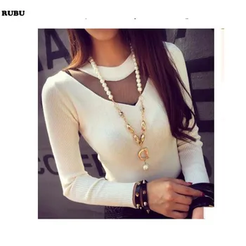 Fashion Women Crew Neck Hollow Out Long Sleeve Slim Knitwear Female Sexy Lace Party Club Wear Base Sweater Size M L XL Hot Sale
Fashion Women Crew Neck Hollow Out Long Sleeve Slim Knitwear Female Sexy Lace Party Club Wear Base Sweater Size M L XL Hot Sale