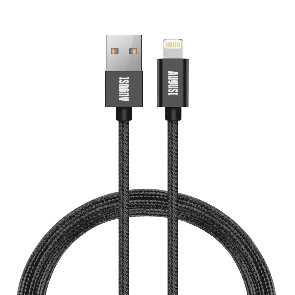 

August TC11 Cable TC11 to USB A Cable 3.3 Feet/1 Meter (Black) for Apple MFi Certified for iPhone X/8/8 Plus/7/7 Plus