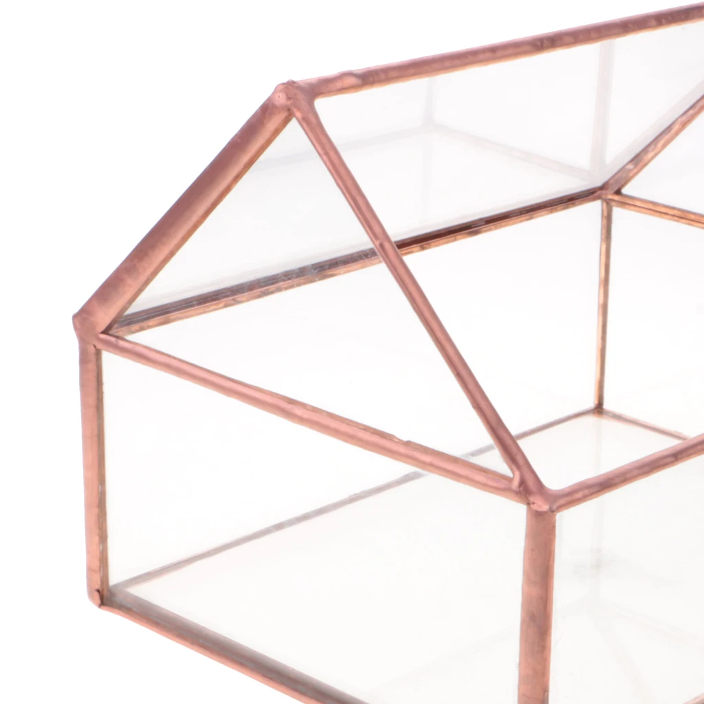 Glass House Terrarium Container Geometric Succulent Planter Wedding Card Box Decor